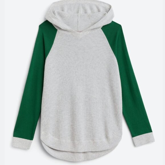 Green and Grey Raglan Spofford Hooded Sweater - Picture 3 of 3